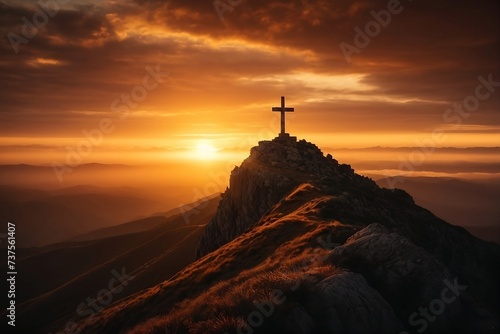 A majesticcross in the mountains.