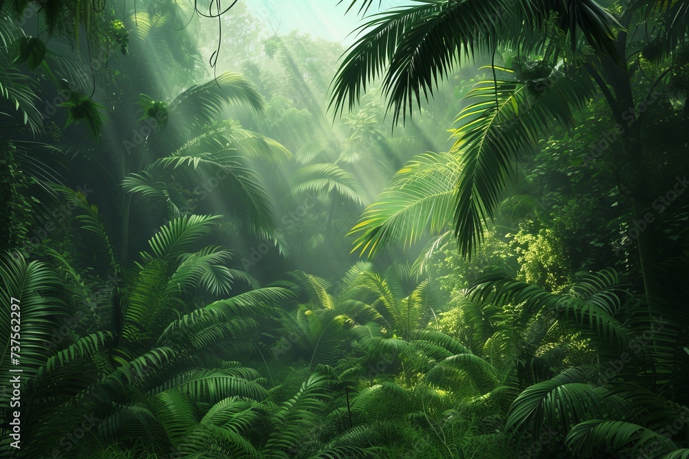 A Lush Green Forest With Abundant Trees A Lush Green Forest With Abundant Trees