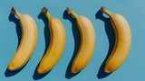 ripe bananas on blue background generative ai