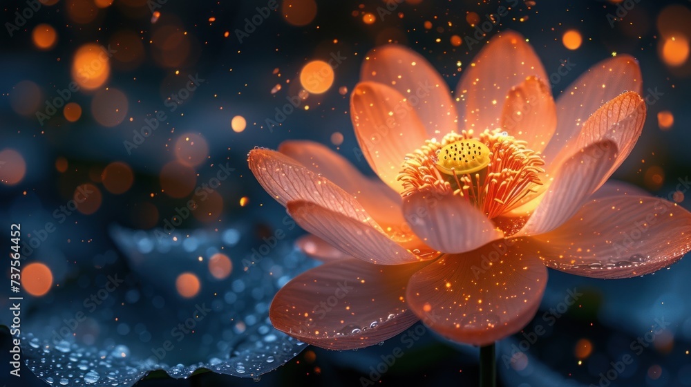 a close up of a pink flower with drops of water on the petals and in the background is a body of water. a close up of a pink flower with drops of water on the petals and in the background is a body of water.