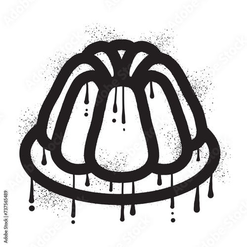 Jelly pudding graffiti with black spray paint