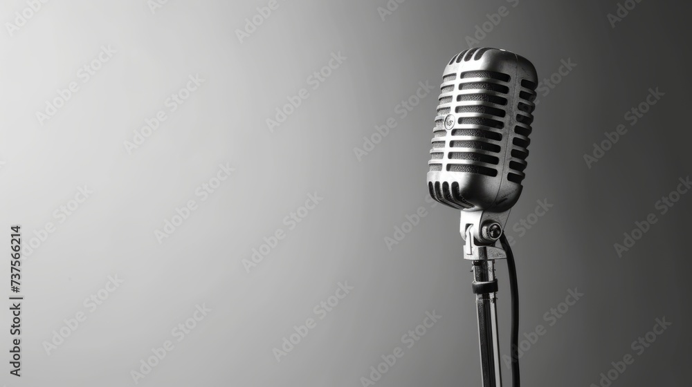 Fototapeta premium microphone in a recording studio generative ai