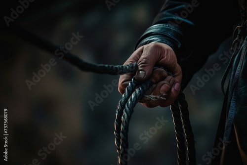 Person Holding a Rope in Their Hand