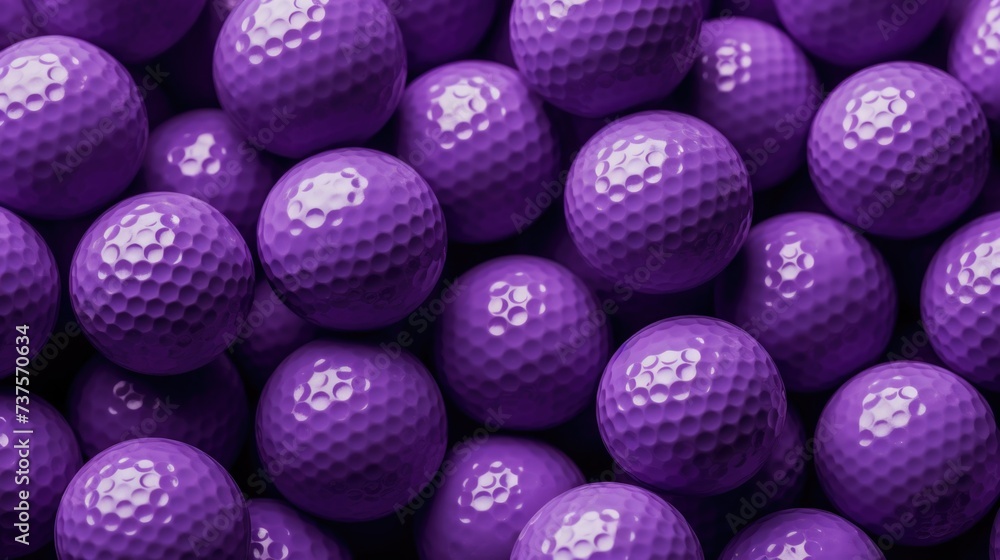 Fototapeta premium Background with golf balls in Violet color