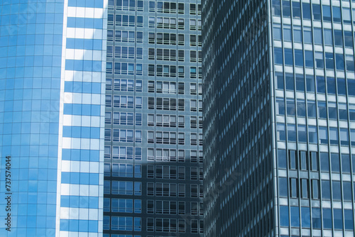 Modern blue buildings