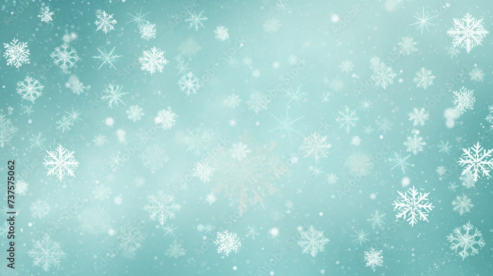Background with snowflakes in Mint color. Background with snowflakes in Mint color.