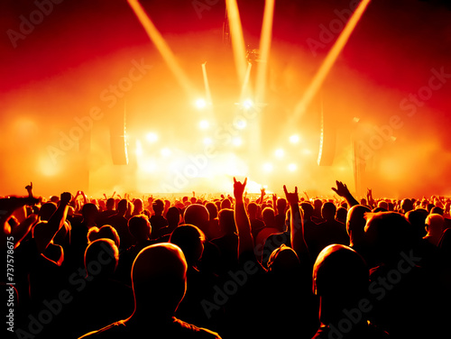 crowd of cheering people at a rock concert