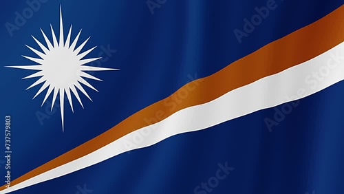 Marshall Islands Waving Flag. Realistic Flag Animation. photo