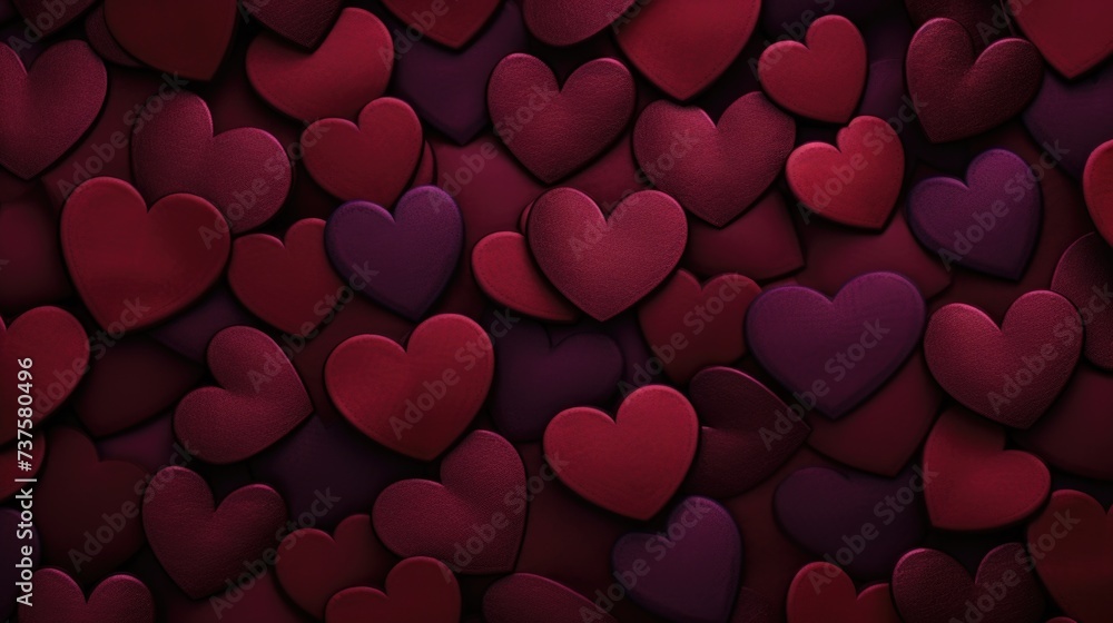 Burgundy Color Hearts as a background Burgundy Color Hearts as a background