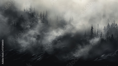 Charcoal Color Fog Background.