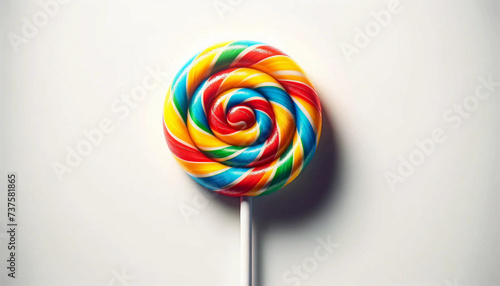 A brightly colored sweet candy lollipop photo
