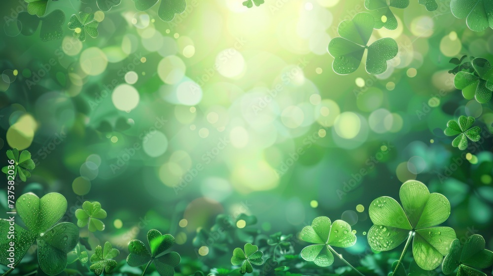 4-leaf clovers celebrating St. Patrick’s Day with copy space in green color in high resolution 4-leaf clovers celebrating St. Patrick’s Day with copy space in green color in high resolution