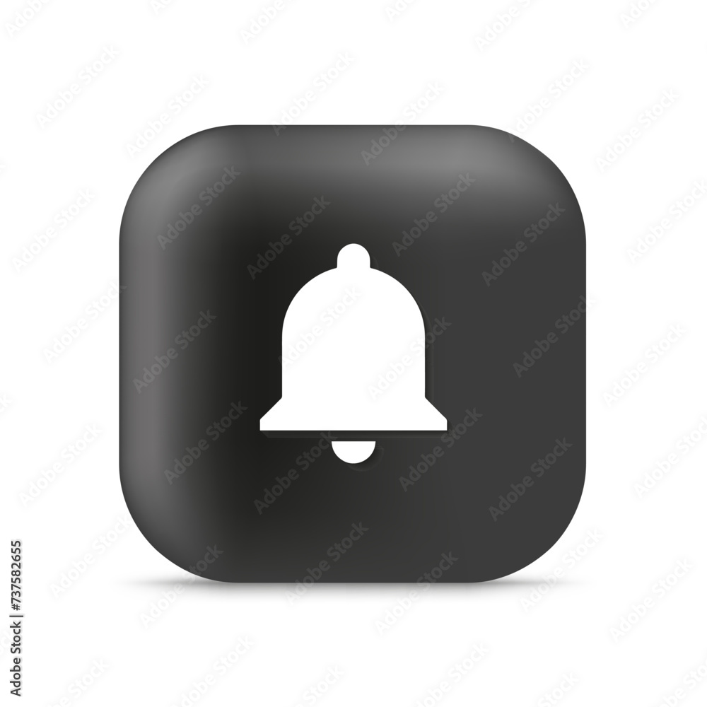Social media web icon, square shape with rounded corners, highlight and shadow. Notification, alert call.. Vector illustration. PNG Social media web icon, square shape with rounded corners, highlight and shadow. Notification, alert call.. Vector illustration. PNG