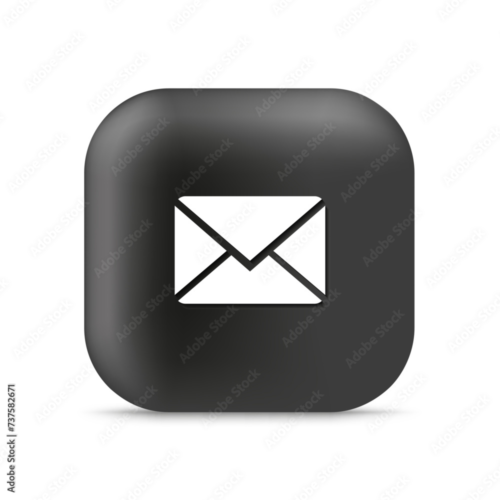 Social media web icon, square shape with rounded corners, highlight and shadow. Message.. Vector illustration. PNG Social media web icon, square shape with rounded corners, highlight and shadow. Message.. Vector illustration. PNG