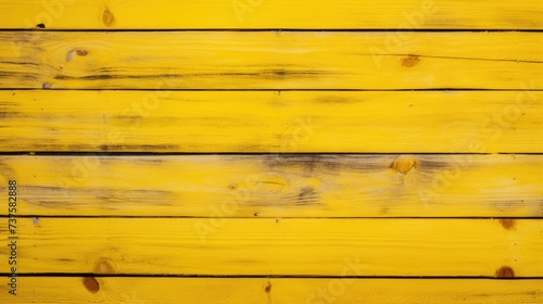 Colorful rich lemon yellow background and texture of wooden boards