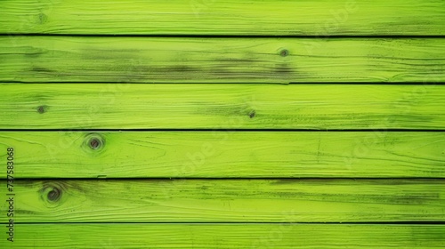  Colorful rich lime green background and texture of wooden boards