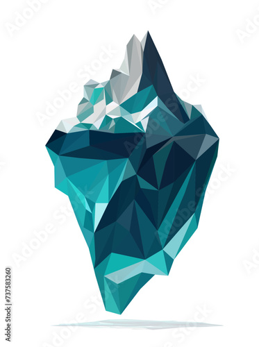 Abstract Ice berg mountain polygon and low poly modelling vector