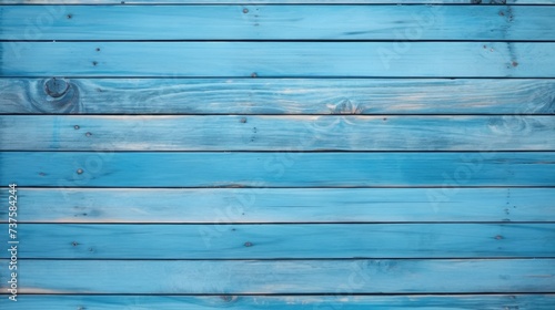 Colorful rich sky blue background and texture of wooden boards