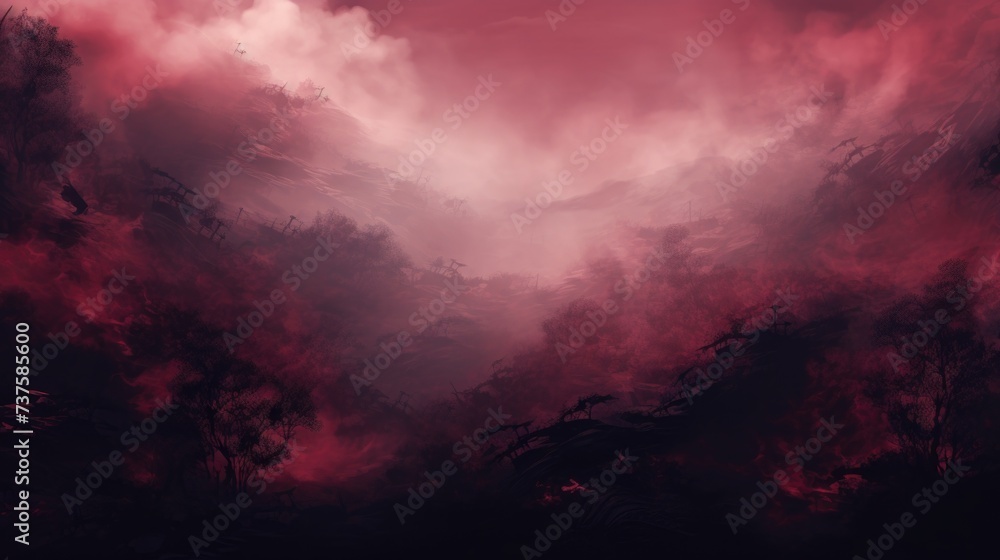 Crimson Color Fog Background