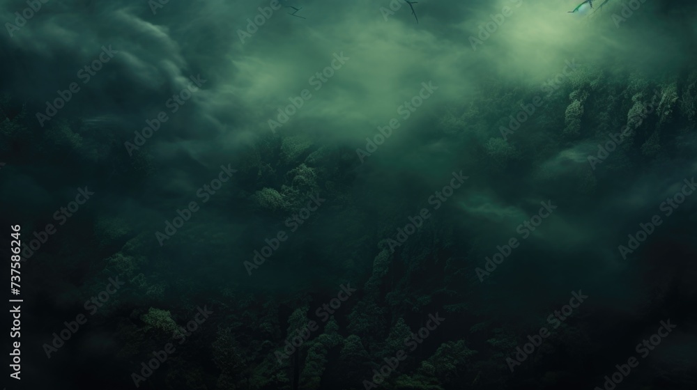 Fototapeta premium Dark Green Color Fog Background