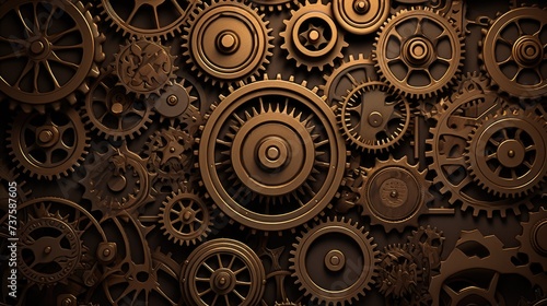 Gears Background in Bronze color.