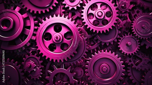Wallpaper Mural Gears Background in Magenta color Torontodigital.ca