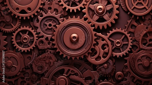 Gears Background in Rosewood color