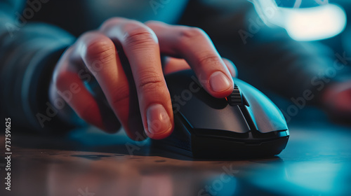 hand using a mouse for work