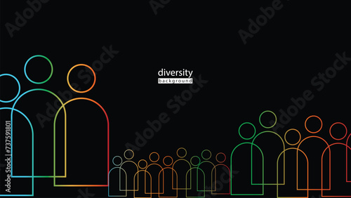 diversity equity Inclusion and belonging line vector infographic vector set, line people vector illustration for background
