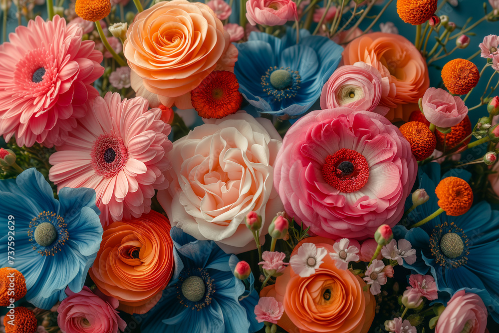 dreamlike wallpaper of vibrant flowers 