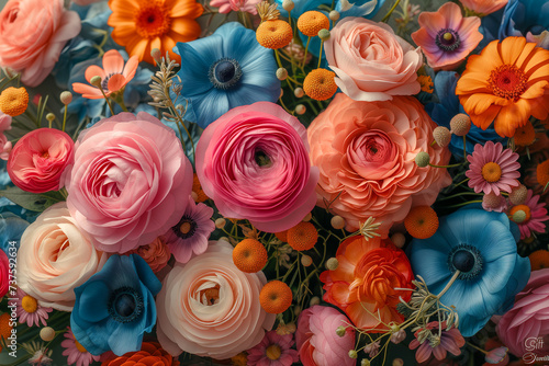 dreamlike wallpaper of vibrant flowers 