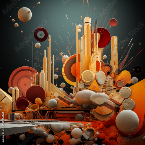 3d render of abstract art background photo