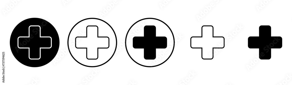 Plus Icon set. Add plus icon Plus Icon set. Add plus icon
