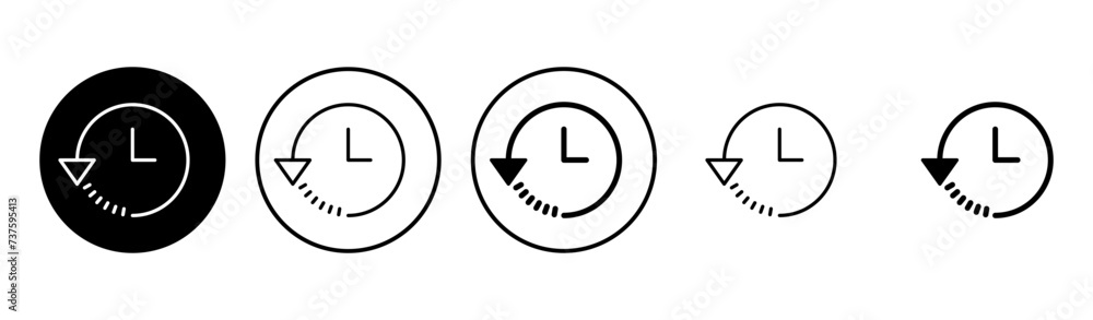 History icon set. recent event history History icon set. recent event history