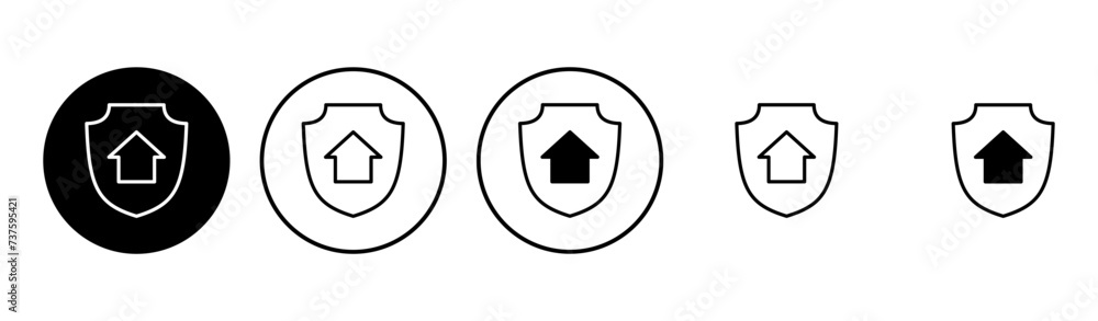 Home insurance icon set. home protection icon Home insurance icon set. home protection icon