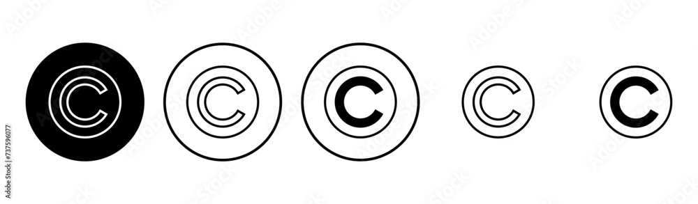 Copyright icon set. copyright symbols Copyright icon set. copyright symbols