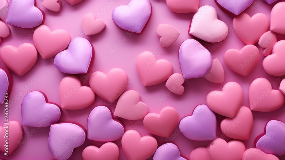 Pink Color Hearts as a background Pink Color Hearts as a background