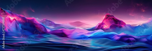 Abstract neon light waves in vibrant colors. Background for technological processes, science, presentations, education, etc