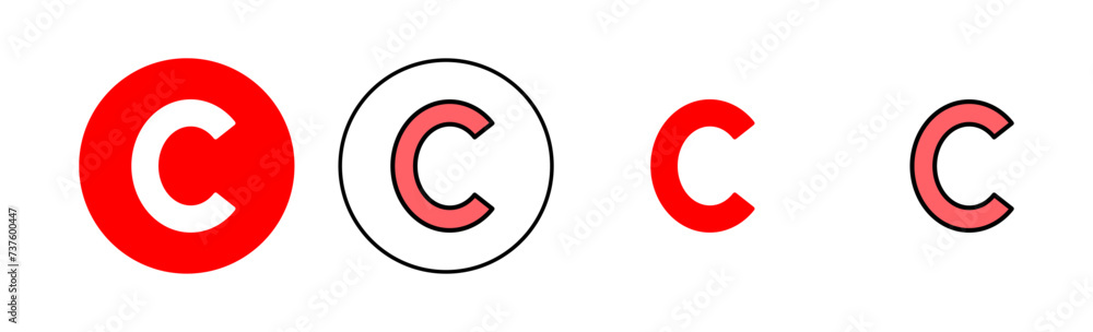 Copyright icon set illustration. copyright sign and symbol Copyright icon set illustration. copyright sign and symbol