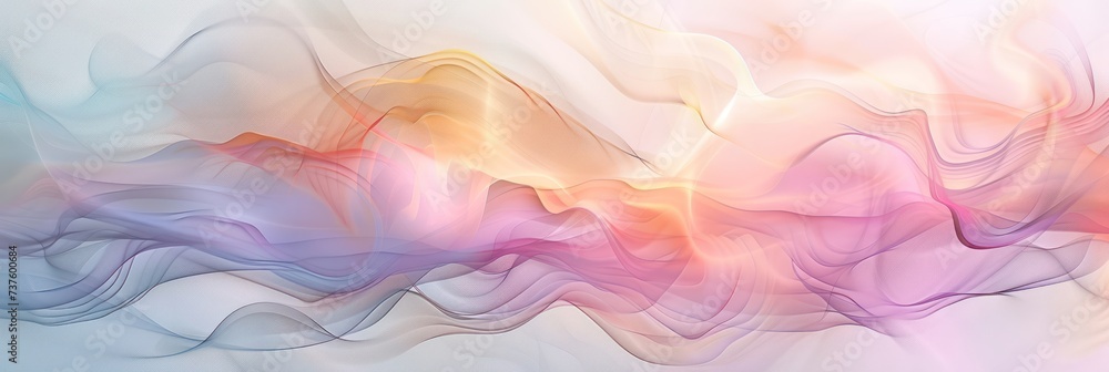 Soft pastel abstract waves design with fluid gradient texture. Background for technological processes, science, presentations, education, etc