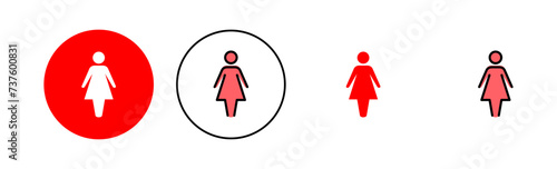 Female icon set illustration. woman sign and symbol
