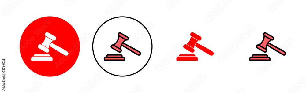 Gavel icon set illustration. judge gavel sign and symbol. law icon. auction hammer Gavel icon set illustration. judge gavel sign and symbol. law icon. auction hammer