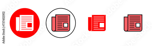 Newspaper icon set illustration. news paper sign and symbolign