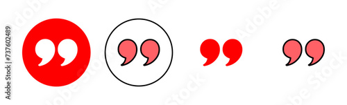 Quote icon set illustration. Quotation mark sign and symbol