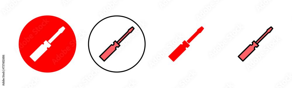Screwdriver icon set illustration. tools sign and symbol Screwdriver icon set illustration. tools sign and symbol