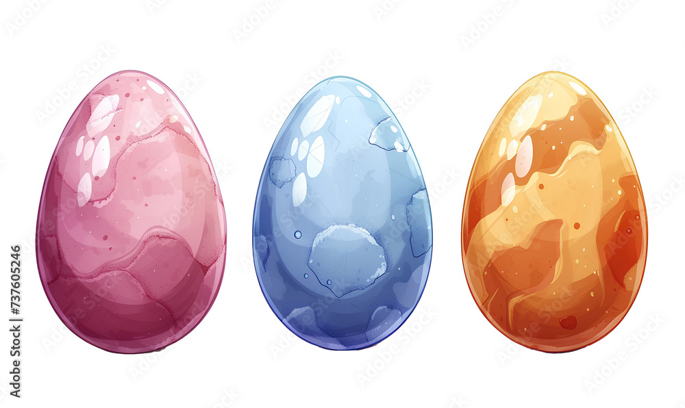 Set of easter eggs on white background. Easter illustration. Set of easter eggs on white background. Easter illustration.