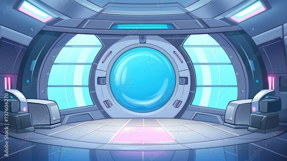 cartoon background interior room sci-fi spaceship. cartoon background interior room sci-fi spaceship.