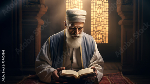 man reading a book