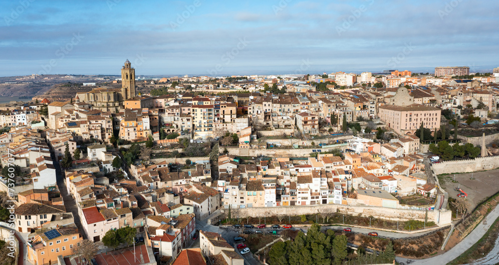 Panoramic views of the Cervera city, La Segarra, Province of Lleida, Catalonia, Spain