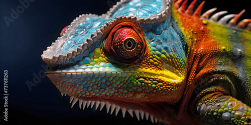 close up panorama of lizard, AI generated.  © RZ